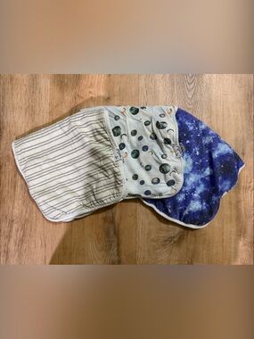 Copper Pearl Baby Burp Rag Set- Space & Stripes